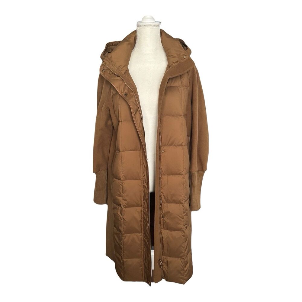 Cashmere‎ Wool Women’s Coat Size Large Designer Lightweight Goose Down Puffer